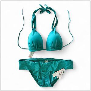 Swim Systems Marine Green 2 Piece Outlaw Bikini NWT New D Cup Top - XL Bottoms